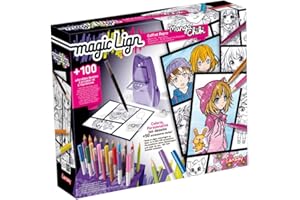 Lansay - Manga Chibi - Magic Lign - Scatola di Riproduzione - Oltre 100 Illustrazioni da progettare e disegnare - Personaggi Manga - Imparare a disegnare - attività Creativa - 7 Anni e Piu