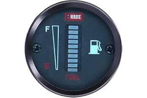 Jauge de Niveau de Carburant AYNEFY, Indicateur de Jauge de Carburant LED 52 Mm de Diamètre 12 V Résistance Réglable, Universelle pour Voiture, Moto, etc.