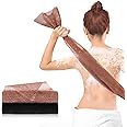 2 Pieces African Net Sponge, African Exfoliating Net for Body Premium Nylon African Wash Net Shower Body Scrubber Back Scrubber Skin Smoother Long Net Bath Sponge for Daily Use (Black+Brown)