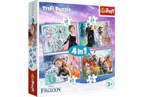 Trefl - Puzzle - Le Monde Incroyable La Reine des neiges Disney Frozen 2 4 Sets pour Les Enfants à partir de 3 Ans
