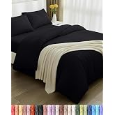 Utopia Bedding 4 Piece Bed Set &ndash; 135 cm Bed (Black) | Duvet cover 200 x 200 cm, fitted sheet 135 x 190 cm and pillowcases 50