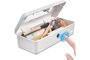 AICase Contenitore biometrico per impronte digitali, scatola di sicurezza per gioielli in contanti portatile,organizer per ufficio, scuola, regalo per adulti, adolescenti e ragazze