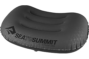 Sea to Summit - Aeros Ultralight Pillow L - Lightest Curved Inflatable Travel Pillow - Stretch-Knit 20D Polyester - Lock System - For Ultralight Backpacking - 44 x 32 x 14cm - Grey - 70g