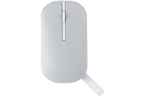 ASUS Marshmallow MD100 Wireless Bluetooth Mouse with Dual Mode (Bluetooth 5.0 & 2.4GHz), Silent Clicks, Adjustable 800/1000/1600 DPI, Multi-Device, Ergonomic Design, Grey, 1-Year Warranty