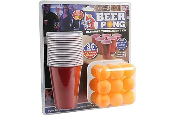 Beer Pong 36 Pieces Ultime Tournament Kit Cups & Balls Adult Bars Game Set