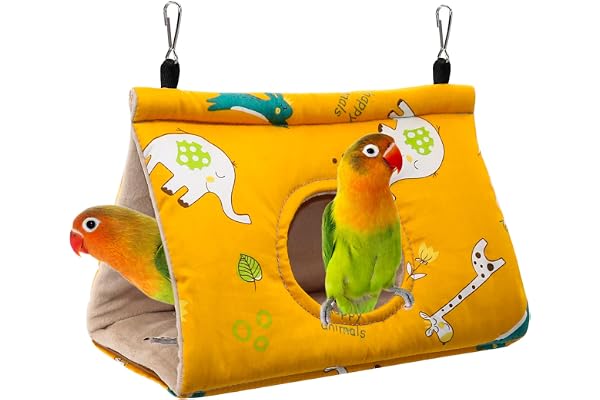 RANYPET Perroquet Hamac Nid D'oiseau Chaud Doux Hamac en Peluche Suspendu Cage Tente pour Perruche Calopsitte Amazones Cacatoès Canari Cage Jouet S