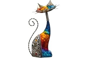 WIDDOP AND CO Juliana Design Natural World Hand Painted Decorative Multicolour Cat Ornament