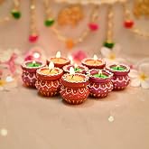 Collectible India Handmade Matki Candles Diwali Gift Se...
