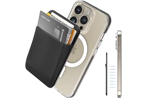 ‎SINJIMORU Sinjimoru Rutschfester Magnetischer Handy Kartenhalter für MagSafe, Kreditkartenetui Handy Wallet Magnetic Card Holder kompatibel mit iPhone 17 16 15 14 13 Reihe. M-Basic Black