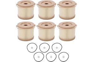‎ARAMOX Aramox Öl-Wasser-Abscheider-Filter, Kraftstofffilter Wasserabscheider, 6-teiliger Kraftstofffilter-Wasserabscheider-Öl-Wasser-Filter-Kit-Ersatz Passend für RACOR 2010PM‑OR 500FG