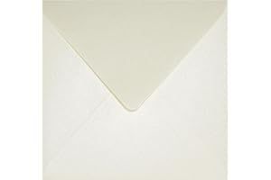 Netuno 25 enveloppes carrées crèmes 153x153mm Aster Metallic Cream rabat pointu enveloppes nacrées enveloppes brillantes métallisées pour invitations anniversaires mariage cartes de vœux Noël
