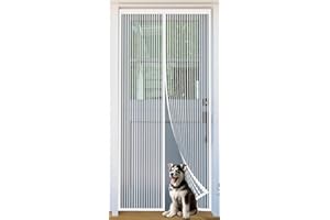 SONFEDO Mosquitera para puerta de balcón, montaje fácil con adhesivo sin necesidad de taladrar, la cortina magnética es ideal para la puerta del balcón (Blanco, 120 x 210 cm)