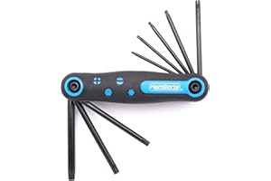 HemBorta® Pieghevoli Chiavi Torx di Sicurezza 8PZ Set Chiavi a Brugola, Set Chiavi Torx Estremità Cava T9-T40, Stella Chiavi a Prova di Manomissione T9, T10, T15, T20, T25, T27, T30 e T40