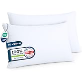 Sensalou Set of 2 Waterproof Pillow Covers 40x60cm White | Anti-allergenic zip, anti-dust mite and breathable. Oeko-Tex certi