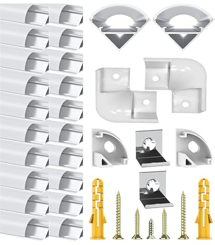 Angdarun LED Profil 12 mm 10 Pack x 1M, für Led Streifen kanal U Form Angdarun LED Profil 12 mm 10 Pack x 1M, für Led Streifen kanal U Form