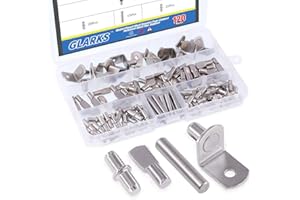 Glarks 120 sztuk 4 style wspornik półki klamerki szafka meble półka przypinki wsparcie niklowane - srebrne