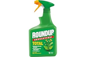 Roundup Unkrautfrei TOTAL, 1 Liter Sprühflasche - Unkrautvernichter, zur Bekämpfung von Unkräutern, Gräsern und Moos