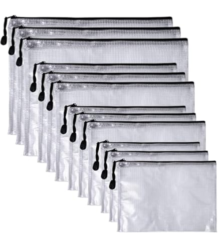 Buste Trasparenti 12 Buste Con Cerniera Trasparenti A4, A5, A6