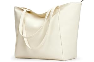 KALIDI Bolsos grandes para mujer, con asa superior, de piel sintética, con cremallera, para el trabajo, compras, escuela, viajes