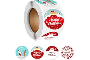 GothicBride 500 etiquetas adhesivas navideñas, calcomanías navideñas para niños calcomanías para manualidades, decoraciones y suministros para fiestas navideñas.