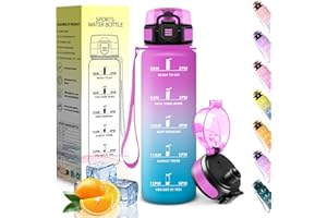 HoneyHolly Borraccia Bambini, 500ML, A prova di perdite Borracce, Riutilizzabile Borraccia Motivazionale, Semplice e Portatile, Bottiglia Acqua per Corsa, Bicicletta, Lavoro, Scuola, Water Bottle