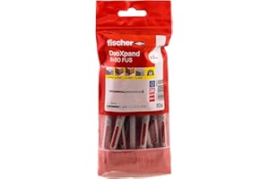 fischer DuoXpand 8 x 80 FUS, hochwertiger Universaldübel mit Sechskantschraube & angeformter U-Scheibe (10 Stk.), Dübel für starken Halt, ideal für poröse Baustoffe & randnahe Verankerungen
