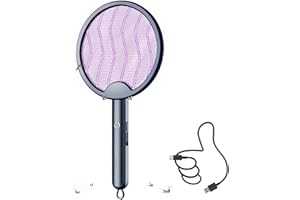 HIYAA Electric Fly Swatter Rechargeable Mosquito Fly Killer 4in1 Fly Zapper Racket Bug Zapper Typec Fly Catcher with Ultraviolet Lamp Wasp Bug Zapper Indoor Home Outdoor Backyard Terrace Camping -Navy Blue