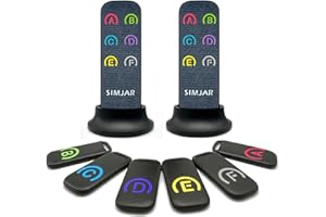 Schlüsselfinder mit dünneren Empfängern und fortschrittlichen Stoff-Fernbedienungen, SIMJAR 80dB+ RF Item Locator mit 40 m Arbeitsbereich, 2 RF-Sender und 6 Empfänger