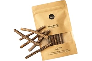 LucyBalu® Matatabi Set di 6 Bastoncini per Gatti, per la Cura dei Denti, per Gatti, per l'alito Cattivo, Bastoncini per Gatti in Legno di matatabi, spazzolino da Denti per Gatti, Giocattolo per Gatti