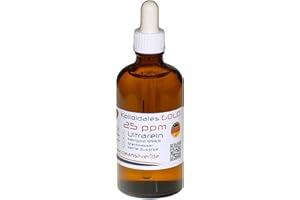 CLEANSILVER Kolloidales GOLD 25ppm, 100ml Pipette (Hochrein: Au9999, immer frisch hergestellt, pharm. Sterilwasser)