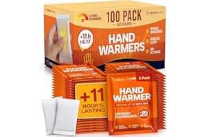 ALLSETT HEALTH Disposable Hand Warmers Bulk Pack 50 Pairs (100 Warmers) 11+ Hour Air-Activated Hot Hands Hand Warmers Disposable - TSA Approved Pocket & Glove Warmers for Skiing