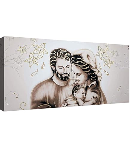 Quadro Sacra Famiglia Su Tela CAPEZZALE - Riproduzione 50x100cm, Stampa HD, Pronto Da Appendere - Foto 8