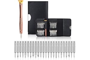 Precision Screwdriver Set, Vakki Mini Screwdriver Tool Kit 25 in 1 with Leather Case for Mobile Phone,PC Laptop,Watch, Computers,Electronic Workshops,Glasses Repair