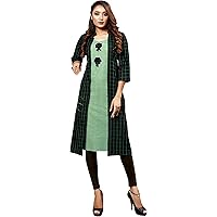 Women's A-Line Cotton Kurti with Shrug by Laxmi Creation