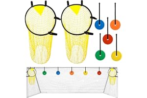 2 st fotbollsmålsnät, 60 x 45 cm fotbollsmål med 5 flyttbara målskjöldar, fotbollsträningsutrustning för barn och vuxna, fotbollsmålstillbehör för förbättring, skjutförmåga