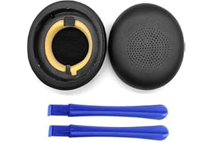 XICIKI Zamienne nauszniki do Jabra Evolve2 65 (65MS 65UC USB)/Evolve2 40 (40UC 40MS USB)/Elite 45h, profesjonalne poduszki nauszne z miękką skórą proteinową (czarne)