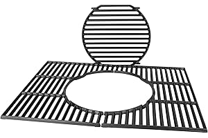 GriHero 44,5cm Grillrost Gasgrill für Weber Spirit I & II 200 Series Gasgrills, Spirit E-210 E-220 S-210 S-220, Gusseisen Grillrost mit Herausnehmbarem Rundeinsatz, Gourmet BBQ Rost System 8846