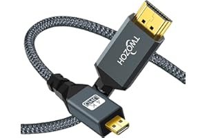 Twozoh Kabel 4K Micro HDMI na HDMI 3M, szybki kabel HDMI do Micro HDMI 2.0 pleciony kabel obsługuje 3D 4K 60Hz 1080p kompatybilny z GoPro Hero 7, kamerą Sony, Raspberry Pi 4, Nikon B500