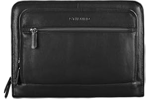 STILORD 'Maximilian' Organiseur Cuir Porte-Documents 13,3 Pouces Conférencier Homme Femme Sacoche Ordinateur Portfolio, Couleur:Noir