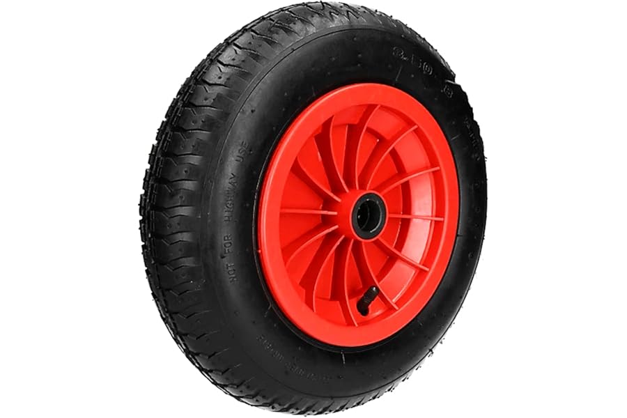 350mm(14") Pneumatic Wheel with 25mm(1") Centre and 16mm (5/8") Optional Reducer-for Wheelbarrow/Truck/Trolley