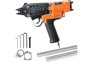 CHINA-TOP SILVER KAMSIN K-SC760 Pistola pneumatica ad anello a C, calibro 16, Diametro di chiusura di 3,0 mm Strumento di pinza per anelli di maiale a risparmio di manodopera per gabbie