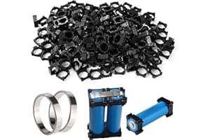 KUOQIY 200 Piezas 18650 Soporte de Batería de Iones de Litio, 1 Celda 18650 Soporte de Soporte de Batería de Litio, Paquete de Batería Cilíndrica Soporte, con 2 × 3m Banda de Níquel