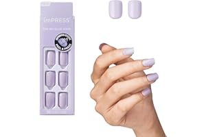 KISS imPRESS Color, Picture Purplect, mit PureFit Technologie, farbige Maniküre, enthält Reinigungspad, Mini Feile, Manikürstäbchen und 30 künstliche Nägel