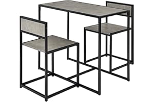 GIANTEX Set di Tavolo da Bar da 3 Pezzi, Set 3 Pezzi con 2 Sedie e Tavolo, Piccolo Tavolo da Cucina per 2 Persone, Tavolo da Bistrò, 3 Colori