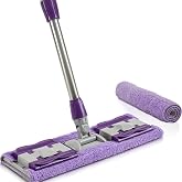 Mandalı Mor Mop Kıska&ccedil;lı Cam Silme Mopu Mikrofiber Yedek Bezli Yer Duvar Cam Fayans Silme Mopu