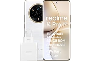 realme 14 Pro 5G Smartphone, 8+256GB, Fotocamera Sony IMX882 OIS da 50MP, Display Curvo 120Hz, Impermeabile IP69, Batteria 5260mAh, Ricarica Rapida 45W SUPERVOOC, Beige(con adattatore)
