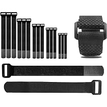 Hook And Loop Straps With Buckles - 2x16ft Reusable Cable Ties For Organizing, Black