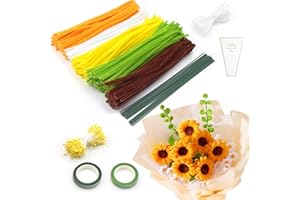 JINYJIA Scovolini Colorati per Lavoretti 400 pezzi, Set di Scovolini Pipa, Set per Scovolini Colorati per Lavoretti Fiori per Bouquet di Fiori Fai Da Te, Tulipani