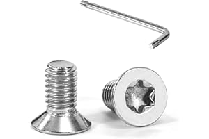 Tunejoy Viti a Testa Svasata M5 x 10 mm Vite Torx Bullone a Macchina in Acciaio Inox A2 V2A Viti a Testa Piatta con Chiavi a T25 Filettatura Completa 20 pezzi
