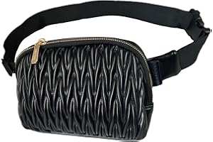 ANPTER Waist Pack for Women Fashion Fanny Packs Bumbags Shiny Waistpacks Metallic Hip Pouch Festival Belt Bag for Ladies (Fanny Pack for Black)